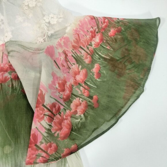 RARE NWOT Farm Rio Anthropologie Floral Sheer Blouse Boho Cottagecore Sm… - Picture 2 of 8